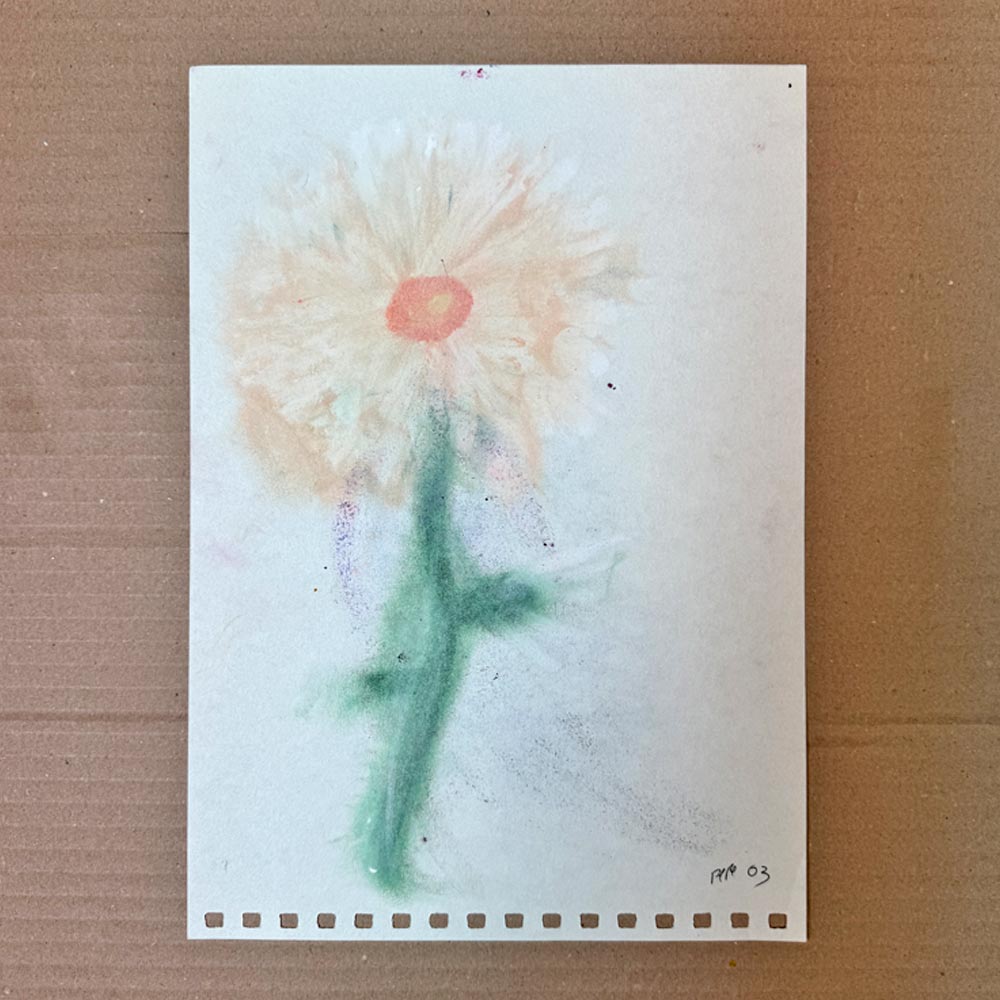 Diente de león valiente. Dibujo original.